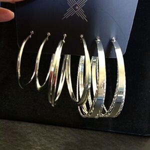 **Final Sale** Dystrict LA silver tone hoop earnings